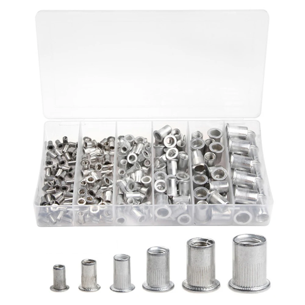 AluminumProfileRivetNutFlatHeadThreadedRivetNutsBindInsert