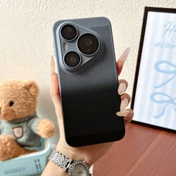 Gradient Dual - Color Shockproof Heat Dissipation Phone Case with Lens Protection Film for Huawei Pura 80 Ultra (Black gray)