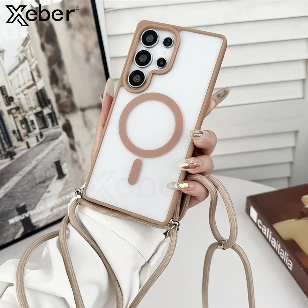 Premium Clear Acrylic Lanyard and Adjustable Strap Cover for Magsafe Wireless Charge Case