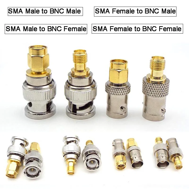 

2pcs SMA BNC Male Female Adapter SMA Male Female to BNC Male Female Antenna Adapter Plug Socket Coax Coaxial Cable Connector K5
