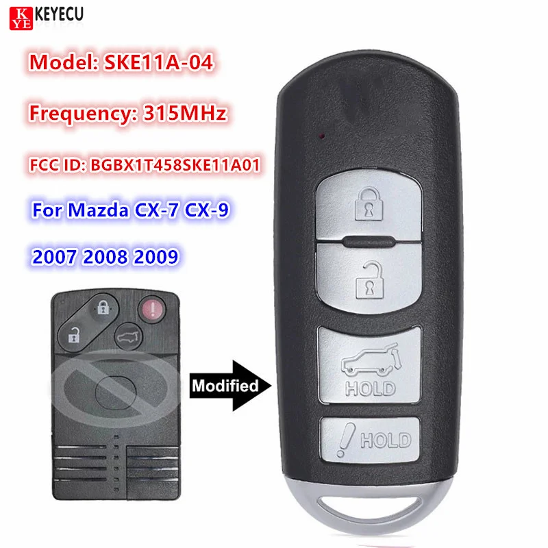 KEYECU Modified Smart Remote Model SKE11A 04 315MHz For Mazda CX 7 CX