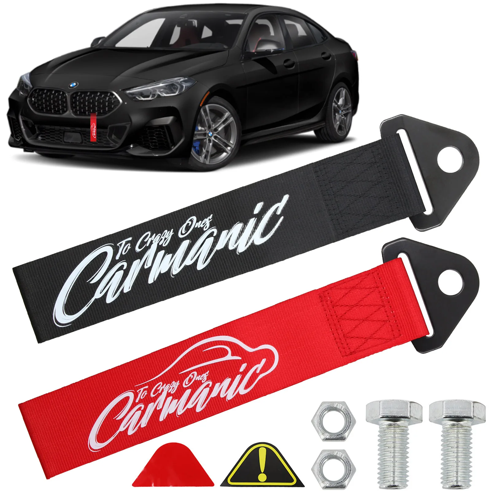 Car Towing Strap Bar Racing Ropes Tow Hook For BMW E36 E39 E46 E92 E91