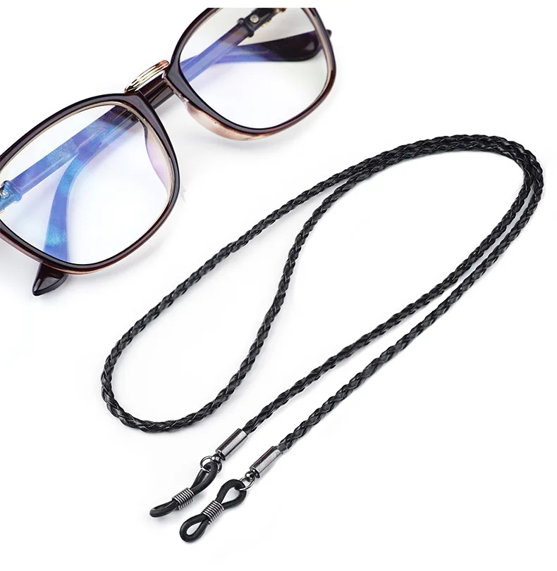 Dicke Twist Sonnenbrille Leder Seil Kette Brillen Geflochtene Gläser Lanyard Strap Outdoor Sport Rutschfeste Brillen Zubehör – Detail 9