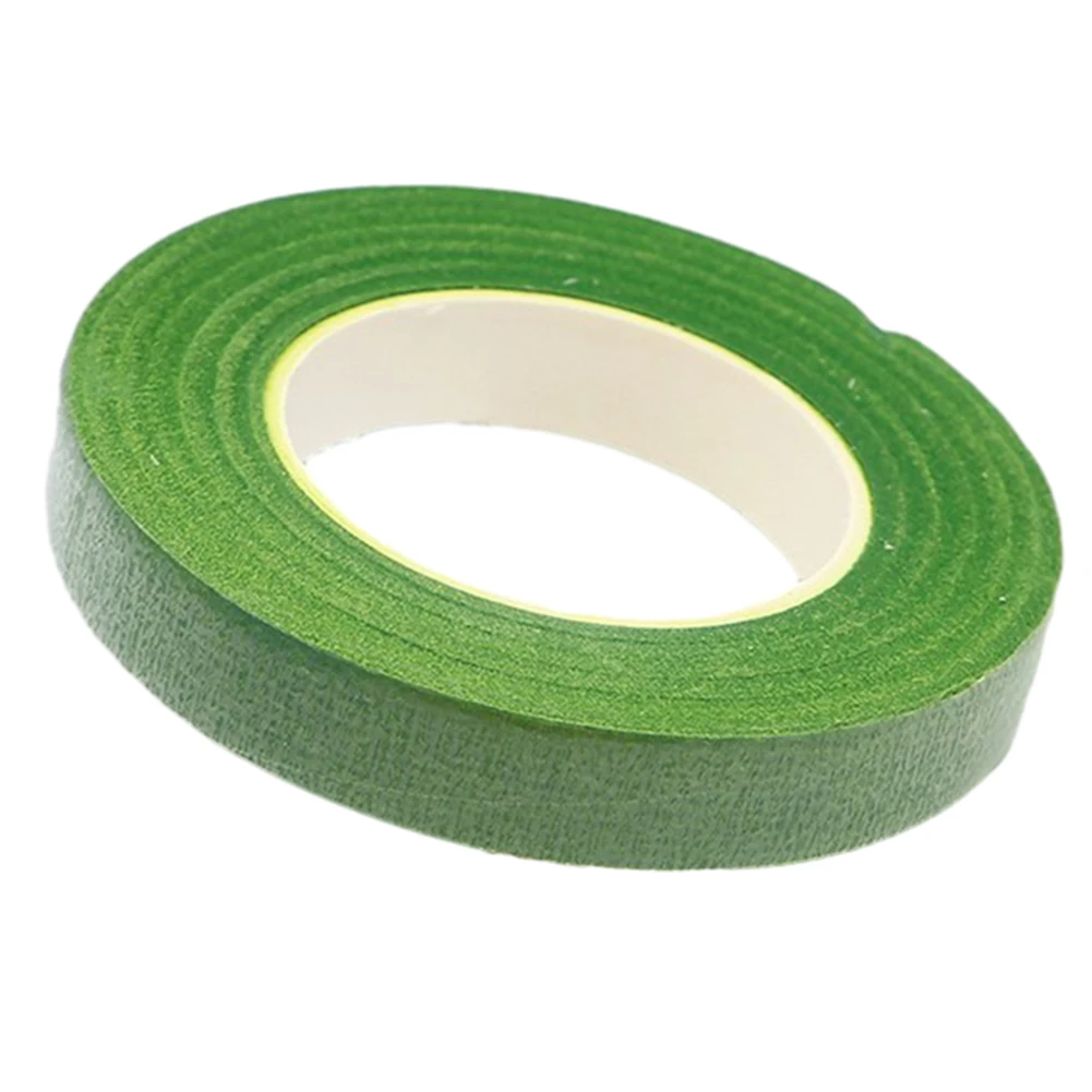 Professional Grade Floral Stem Tape 30 Yard 12MM Width Green and Brown Perfect for Flower Wrapping and Decoration