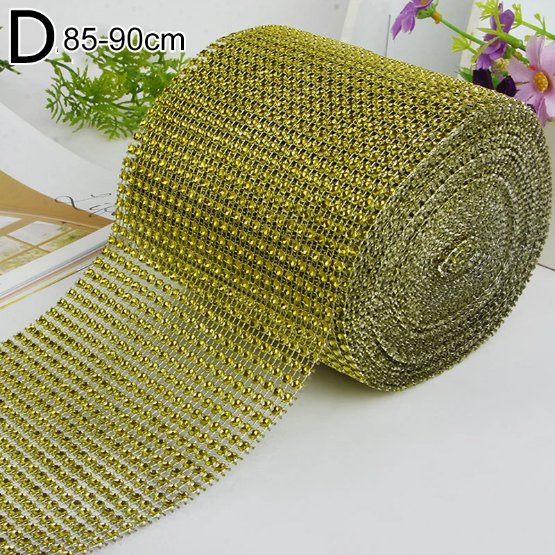 Nastro A Rete Con Strass A Forma Di Fiore 10 Metri – 6 File Di Cristalli Oro, Tagliabile E Flessibile Per Decorazioni Fai Da Te - 5