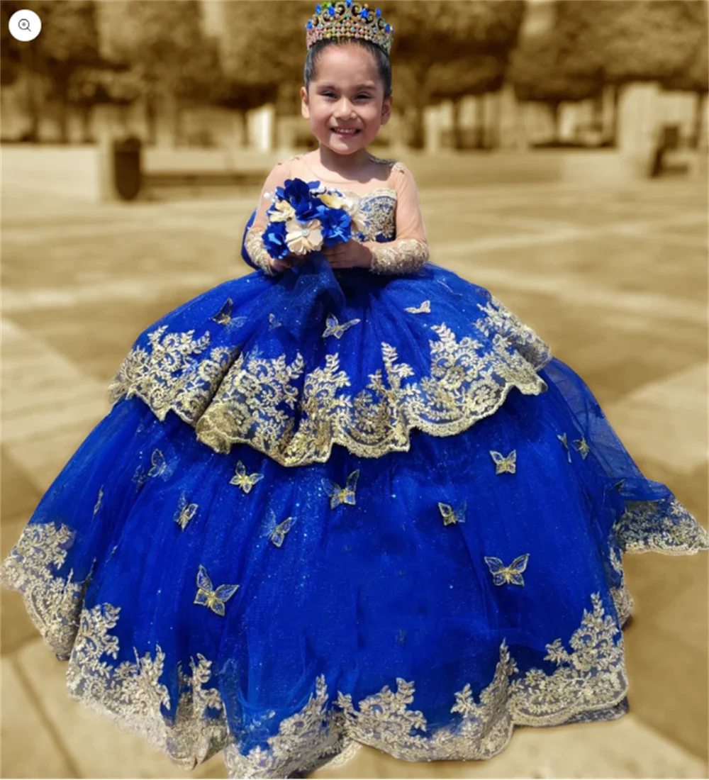 Ball Gown Vestidos Azules Para NiÃ±as Girl Dress Vestido Azul