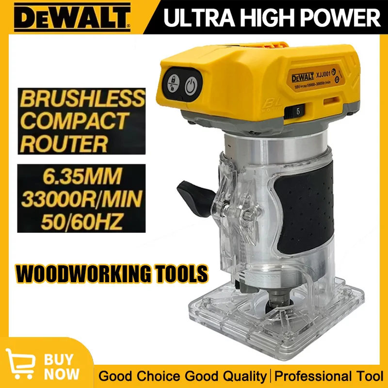 Dewalt 33000RPM Brushless Electric Trimmer Cordless Woodworking Trimming Machine Wood Router Milling Engraving Slotting Machine electric power tools