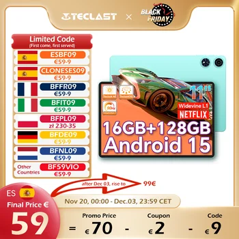 Ai Tablet Pc Teclast P50Ai 11 Inches 90Hz Android 15 (6Gb+10Gb) 16Gb Ram 128Gb Lpddr5 1280X800 Ips 7000Mah Wifi-6 Bt 5.4