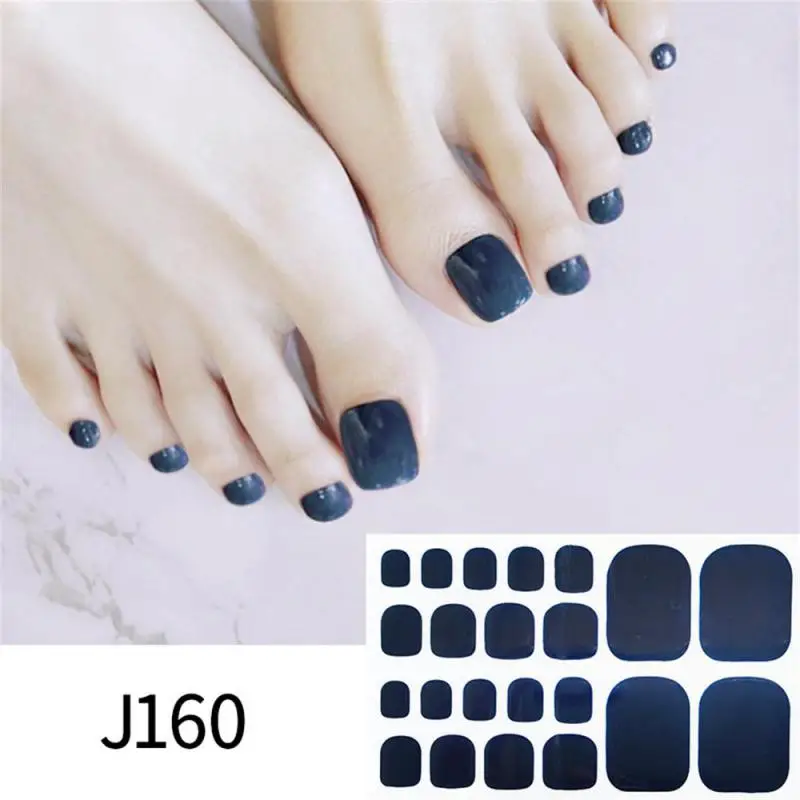 Toe Gel Nail Sticker Hardens With UV Lamp Curing Gel Stickers Waterproof Korean Full Cover Waterproof Polish Wraps Foot Strips 3