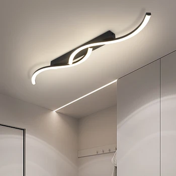 Modern Minimalist Ceiling Light Black Aluminum Ceiling Lamp LED Lighting Fixture Saving for Living Room Bedroom Home Indoor 1