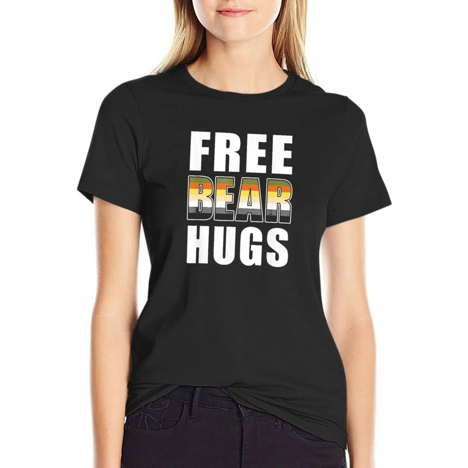 

Free Bear Hugs LGBTQ T-Shirt funny Female clothing ariat shirts for Women