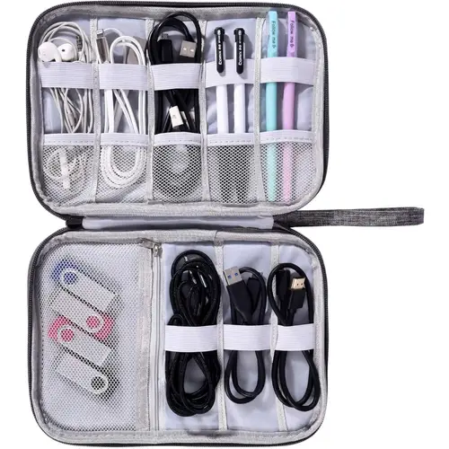 Electronics Organizer Bag Waterproof Carrying Pouch Travel Bag Universal Cable Organizer Electronics Storage Bag Accessories - Image 4