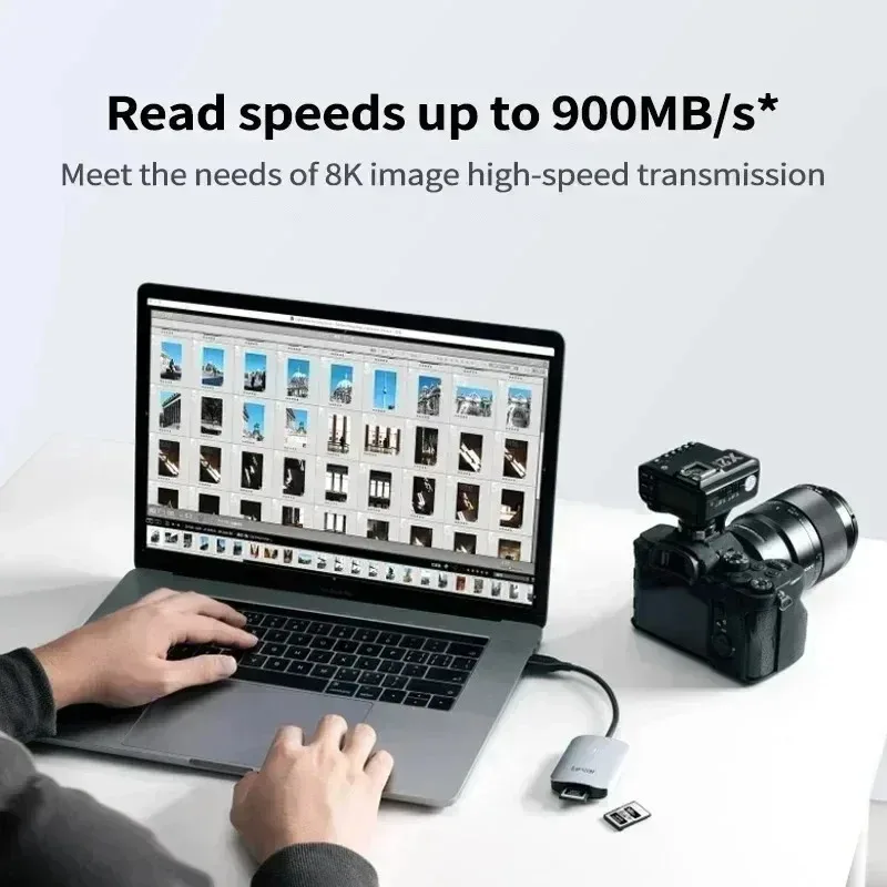 렉사 USB 3.2 Gen2 10Gbps 8K 읽기 속도 900MB/s 고속 카드 CFexpress 타입 A 카드 리더 CFE 카드 리더 USB-C/A 카드 리더