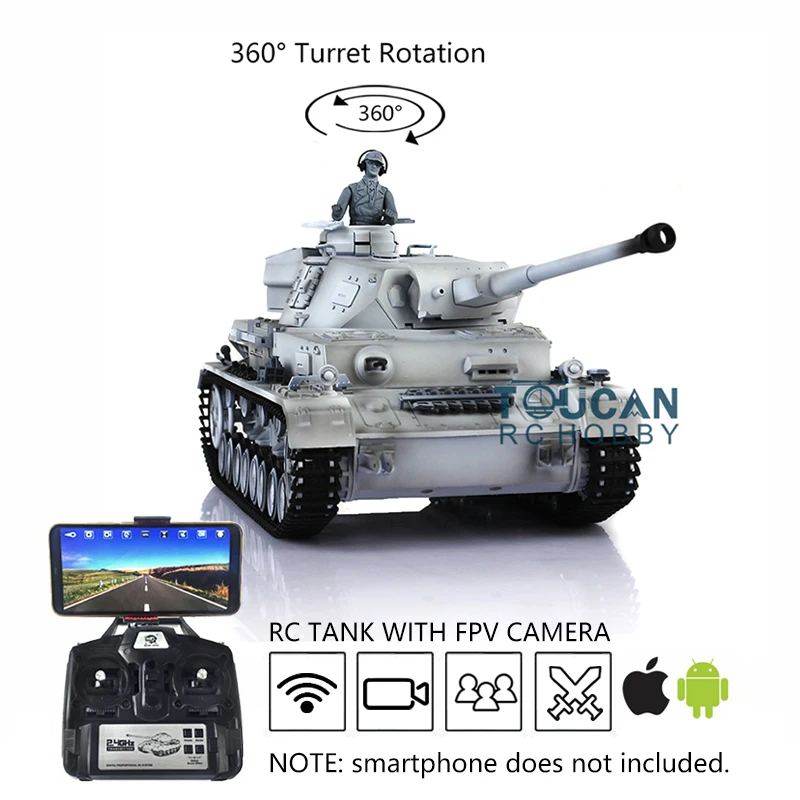 

HENG LONG 1/16 Snow 7.0 Customized Panzer IV F2 FPV RTR Tank RC Remote 3859 Metal Wheels Remote Control Car TH17410-SMT4