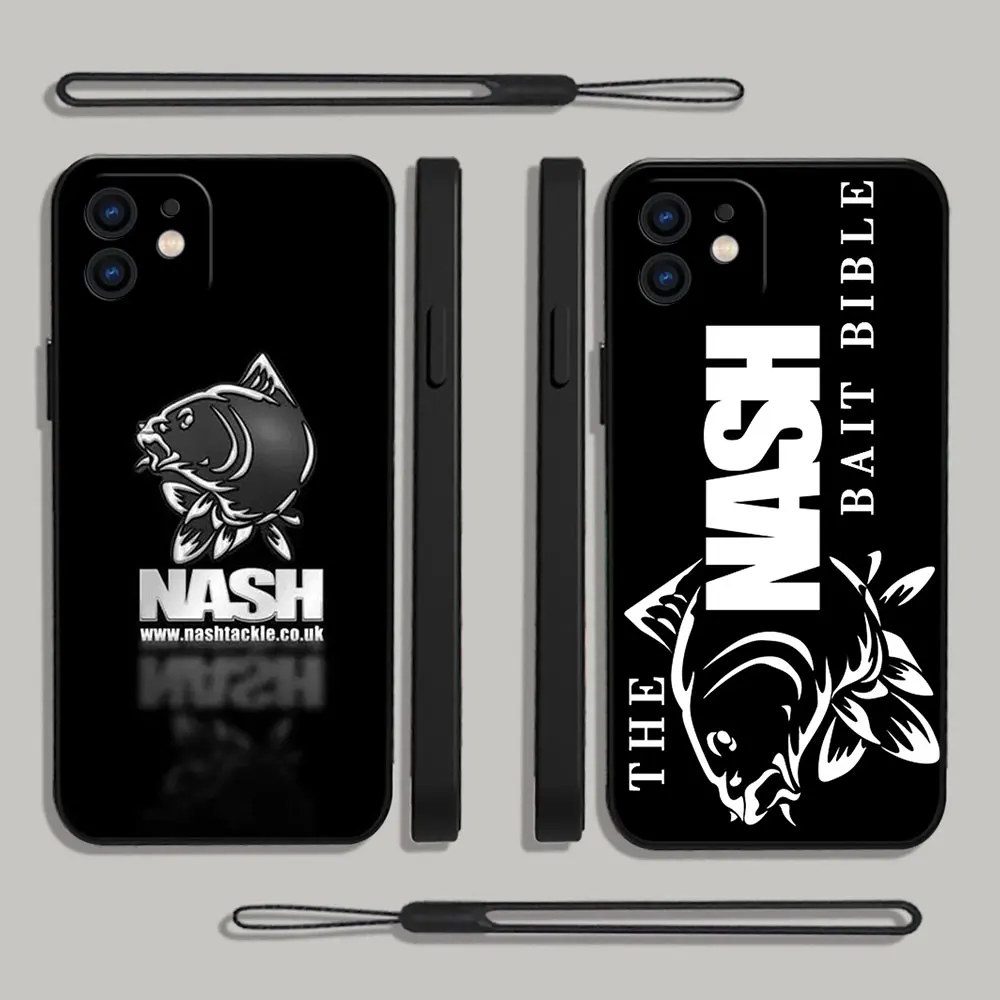 

Nash Fishing Logo Phone Case For Samsung A53 A50 A12 A52 A52S A51 A72 A71 A73 A81 A91 A32 A22 A20 A30 A21S 4G 5G with Hand Strap