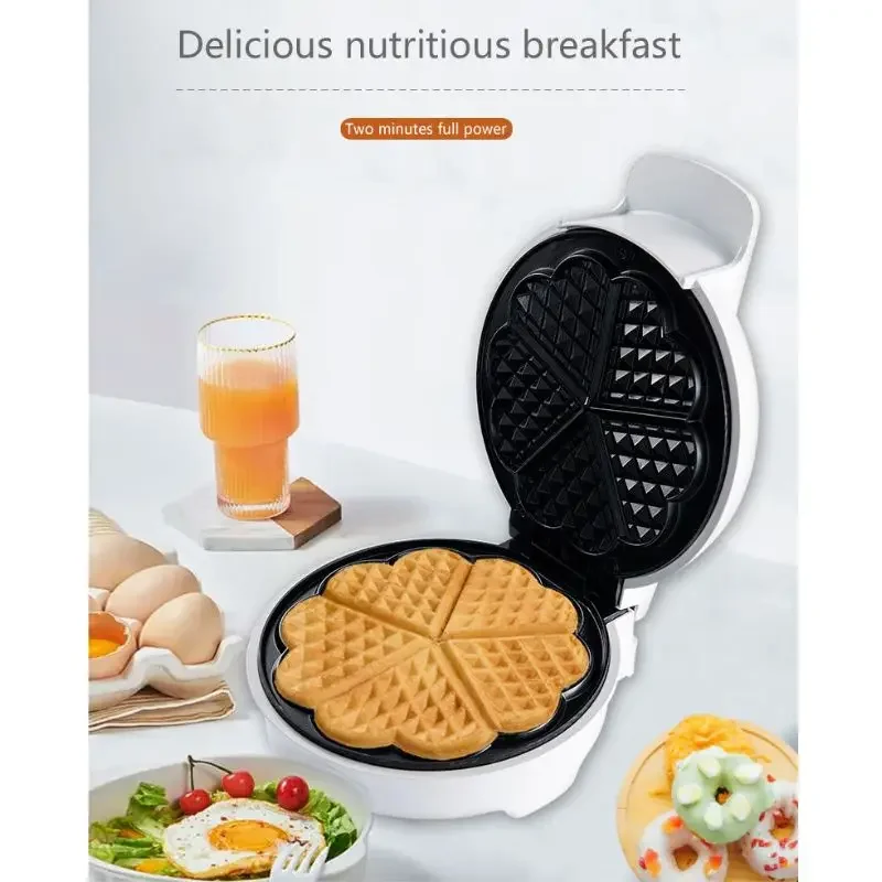 Macchina Per Waffle A Forma Di Cuore A 5 Fette-Piastre Di Cottura Con Rivestimento Antiaderente A Riempimento Profondo, Ferro Da Stiro Rotondo America