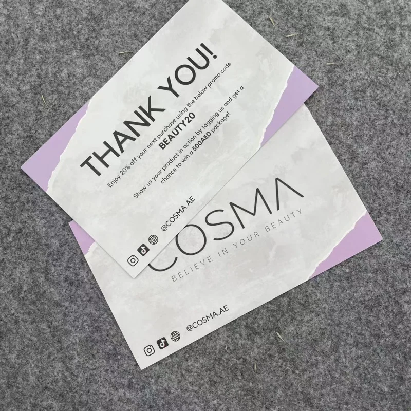 Customized.product.High Quality Personalized Printing Thick Holographic Embossed Thank You Card For Small Business