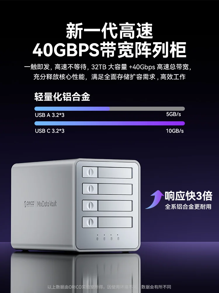 ORICO 8848RC3/8858RC3 All-Flash SSD Enclosure with 40Gbps USB4