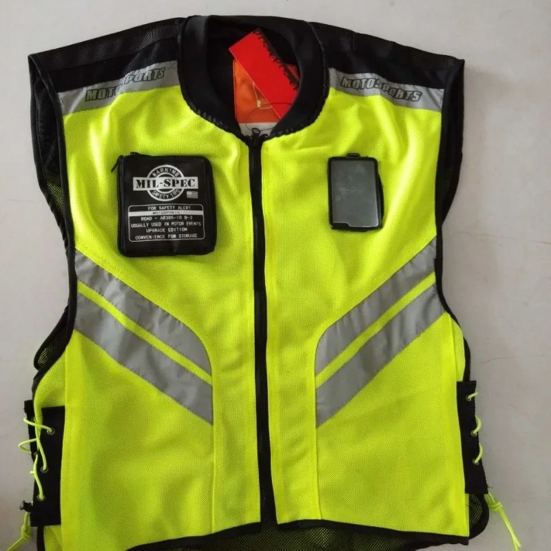 Motorcycle Safety Riding Suit Reflective Vest Motorcycle Cooling Vest Travel Night Fluorescent Breathable Biker
