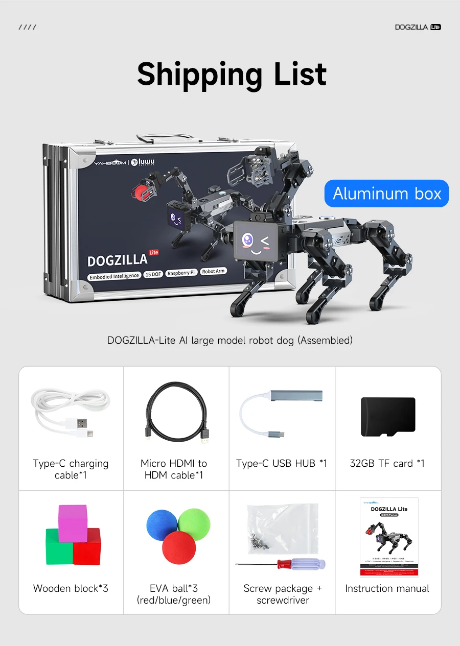 S9dd27c4ed0ab4a06b467d44d3c6549edO DOGZILLA Lite 로봇 개 AI 비전 Raspberry Pi 교육 장난감