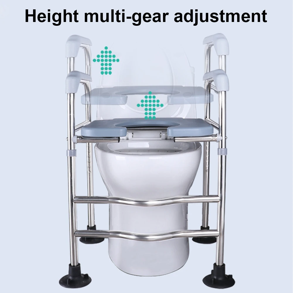 Raised Toilet Seat High Toilet Seat Height Adjustable Elevated Stainless Steel Riser for Pregnant