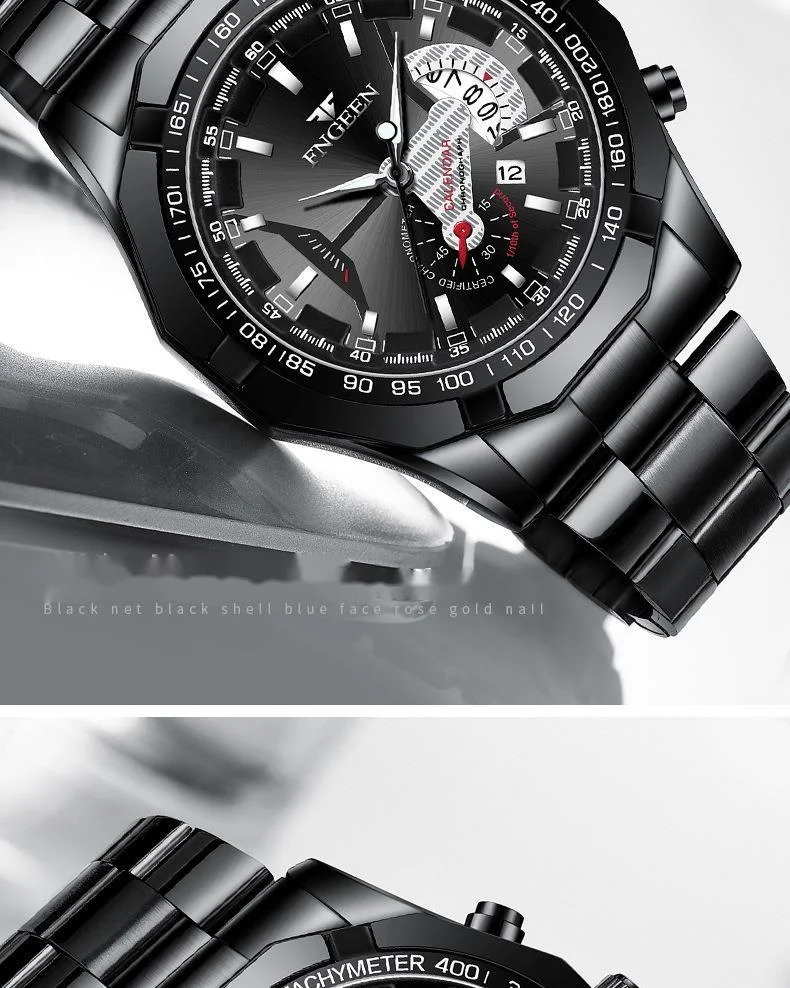 Nuevo reloj Fenzun Reloj resistente al agua Reloj de esfera grande Reloj de calendario nuevo de gran tamaño Tecnología creativa_voghion.com