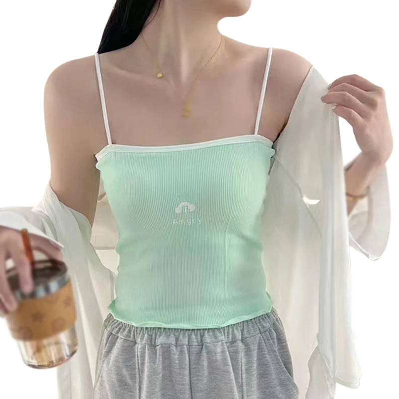 

Women 's Camisole Print Underwear Tops Sweet Versatile Slim Fashion Summer
