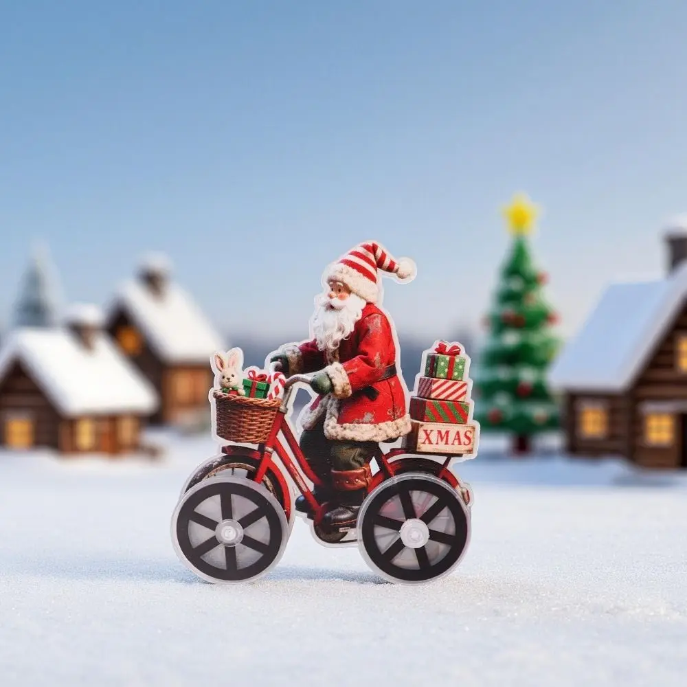 Acrylic Santa Claus Figurine Cute Decorative Christmas Snowman Figurines Cartoon Christmas Ornament Tabletop Display