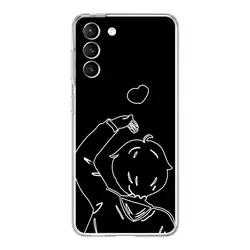 Clear Soft Cover Phone Case with Couple Cartoon Sun and Moon Design - Samsung S20Ultra (B5)