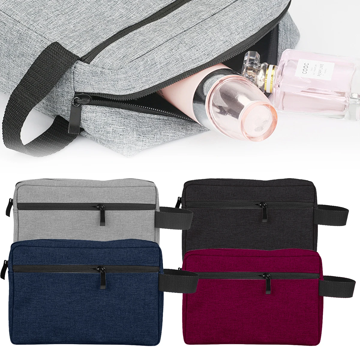 

Storage Cosmetic Bag Travel Waterproof Oxford Cloth High-grade Toiletry Cosmetic Bag Internal Large Capacity Vertical Bag Type
