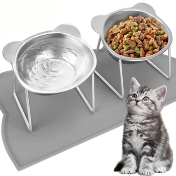 15° Tilted Stainless Steel Cat Bowl 1