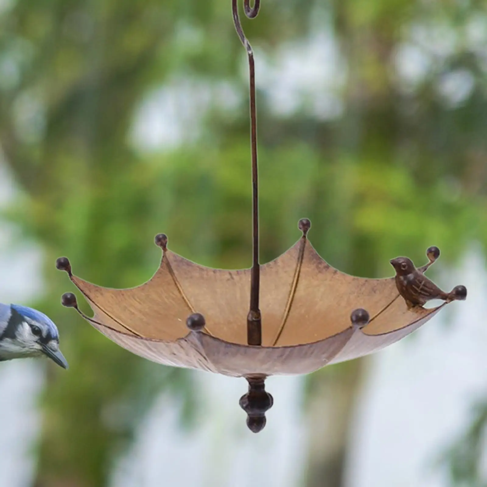 Umbrella Bird Feeder Hanging Water Tray Bird Bath Premium Food Container Metal for Lawn Backyard Outdoor Patio Balcony bird feeder bird bath bird supplies