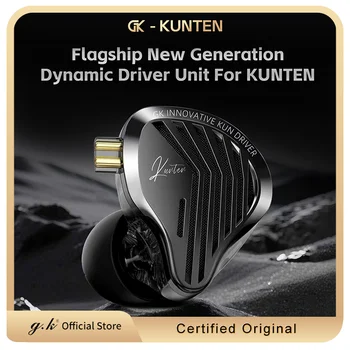 GK KUNTEN Dynamic Drive Cuffie HIFI Auricolari per bassi pesanti Cuffie sportive in metallo Cuffie staccabili 2PIN KZ Zenith EDX