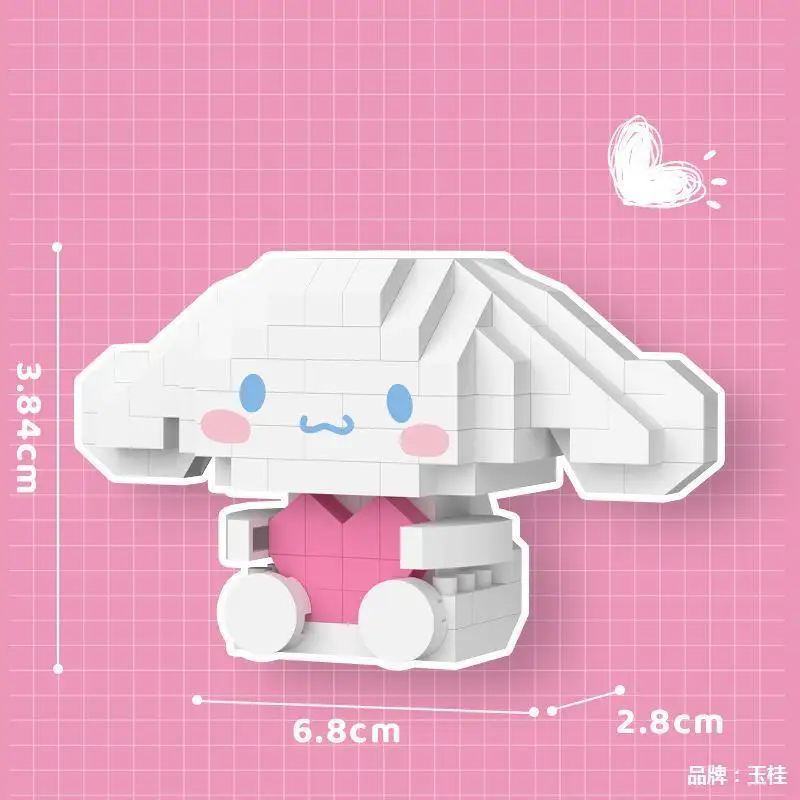 Hello Kitty Building Block Sanrio Anime Figure Kuromi Assembled Toys Decorative Ornament Model My Melody Children's Puzzle Gifts