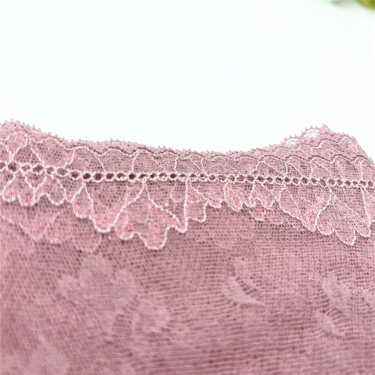 3y/lot Width 26cm Soft Blush Pink Shiny Elastic Stretch Lace Trim For Lingerie Sewing Craft DIY Apparel Fabric Garment Accessory 3
