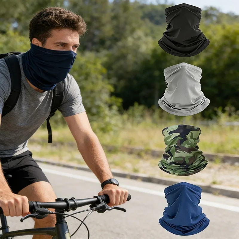 Summer Tactical Bandana Camo Breathable Hunting Face Cover Running Hiking Skiing Sports Neck Gaiter Scarf Mask Men Outdoor