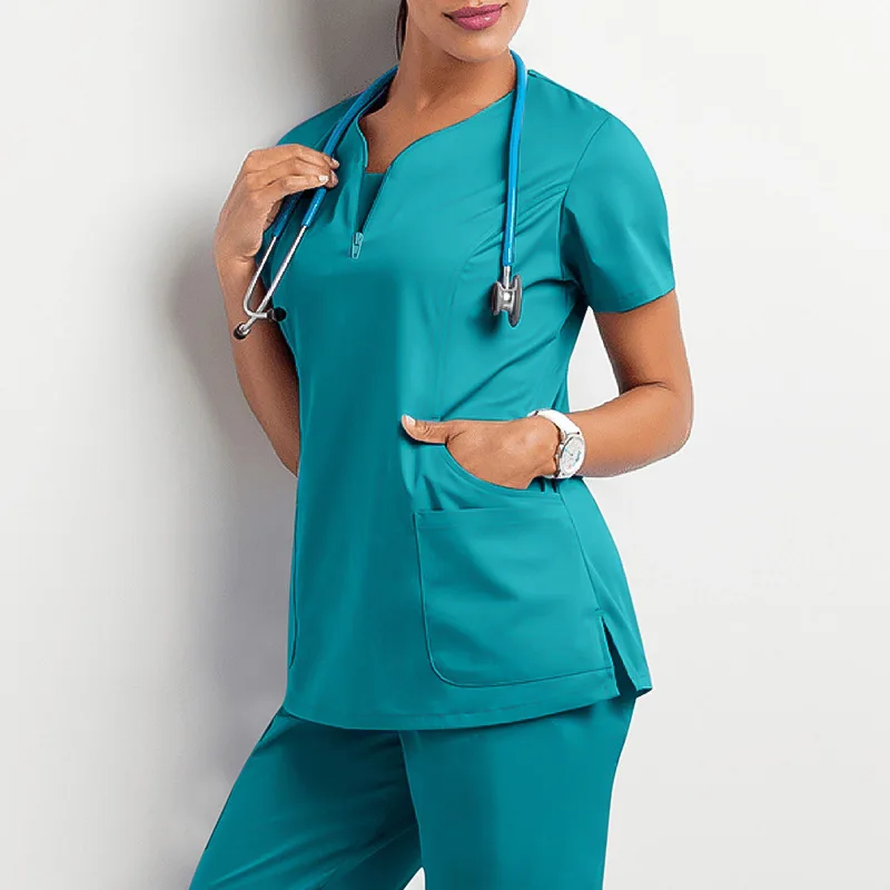 Nurse Scrubs Top Nurse Uniform Dress Nurse Uniform Suits Short Sleeve Nurse Pharmacy Working Medical Uniforms Medical Accessories Hospital Beauty Salon Doctor Nursing Uniform Casual