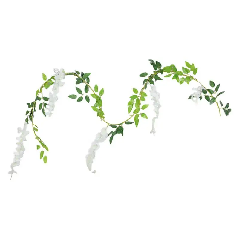 

Fake Wisterria Garland Artificial Flower Vine Flower Wall Hanging String For Home Wedding Party Decorations Reception Ceremony