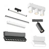 Black White 6mm Ultra Thin Ceiling Surface Mount 48v Magnetic Track Light System Magnet Rail Lamp LED Spotlight Indoor Living 4