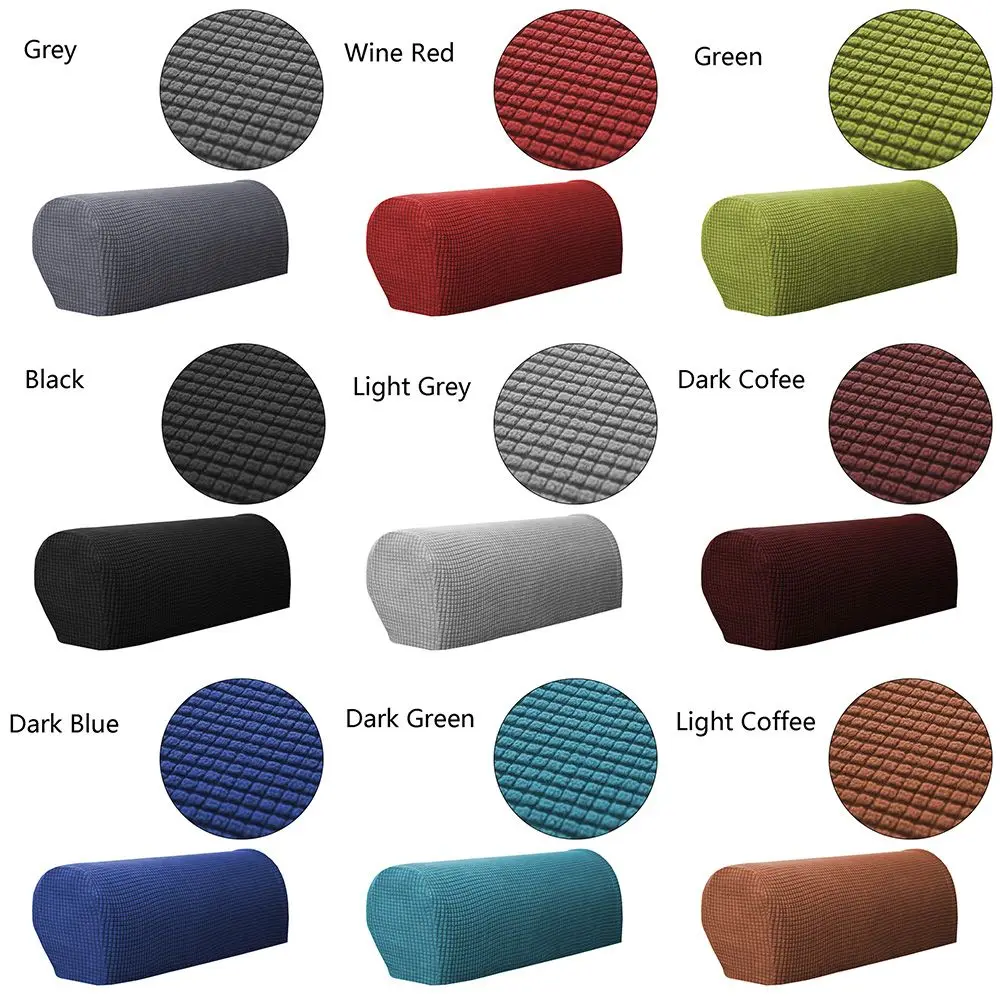 2PCS/SET Sofa Armrest Covers Fleece Premium Armrest Covers Stretchy Chair Sofa Couch Arm Protector Stretch to Fit 5