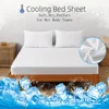 1pc Cooling Fitted Sheet made of 100% Cooling Nylon, Waterproof Bed Sheet Breathable Mattress Cover for Hot Sleepers in Summer 1