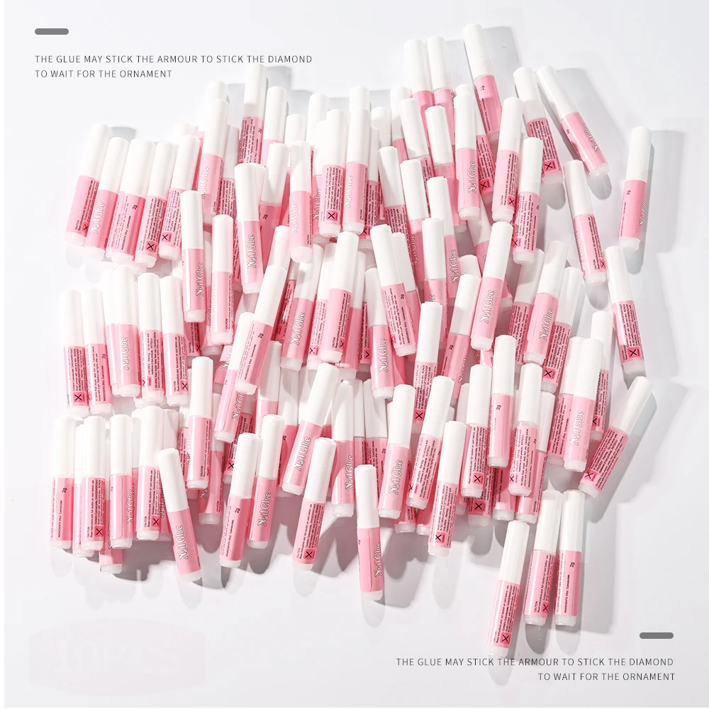 2g*10Pcs Press on Nails Mini Transparent Glue Fast Dry Decorate Tips Acrylic False Nails Glue on Nails Rhinestone Extension Glue 4