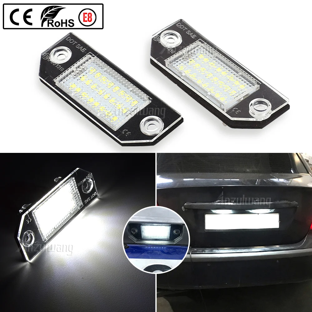 

2PCS 12V LED License Plate Light White Light FitFor Ford Focus C-MAX I 03 -07 MK2 03-08 LED Number Plate Lamp Bulb