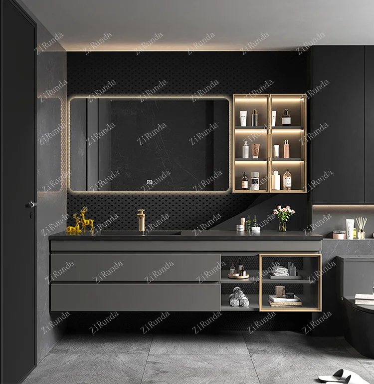 #Integrated Basin Bathroom Cabinet Combination Oak Hand Washbasin Solid Wood Washbasin Toilet Washstand
