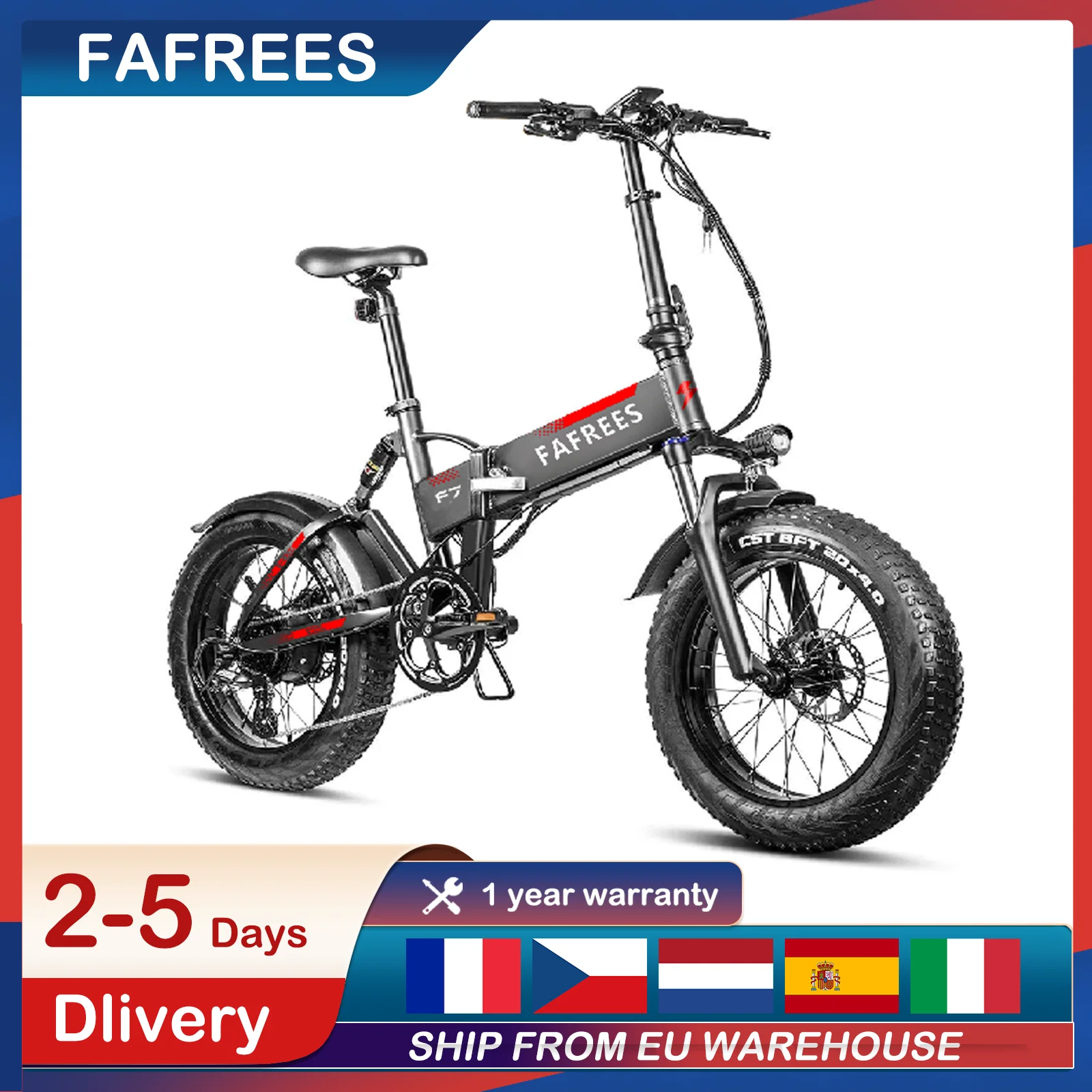Fafrees F7 Folding Electric Bicycle Mtb Mountain Bike 750w 48v 10ah 20