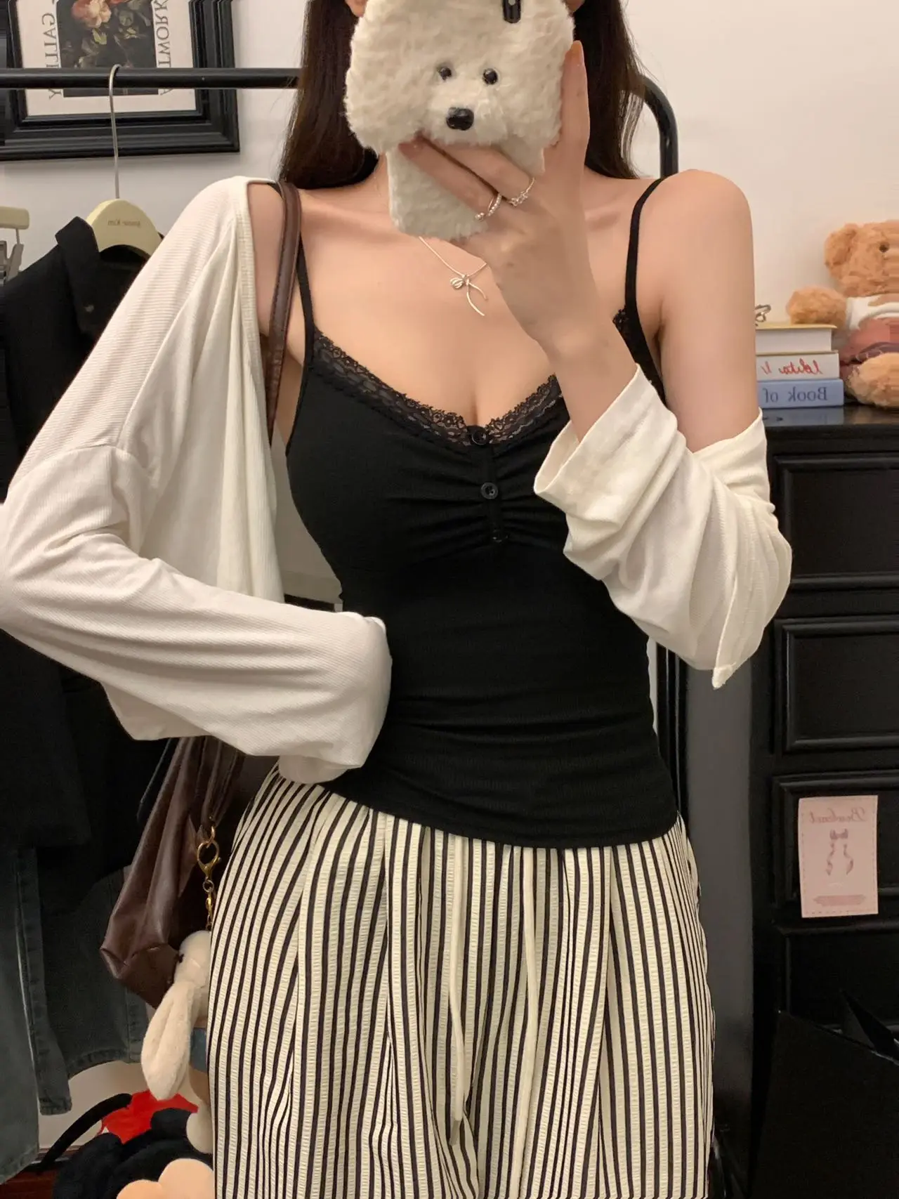 Women's White Lace Padded Crop Top