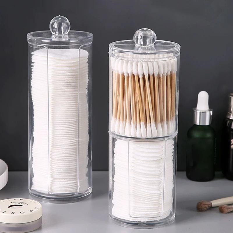 Cotton Swab Storage Box Makeup Organizer Qtip Container Cosmetic Storage Organizer For Makeup Jewelry Box Bamboo Lid Jar cotton swab holder makeup organizer makeup storage box jewelry organizer jewelry box cosmetic storage box storage box