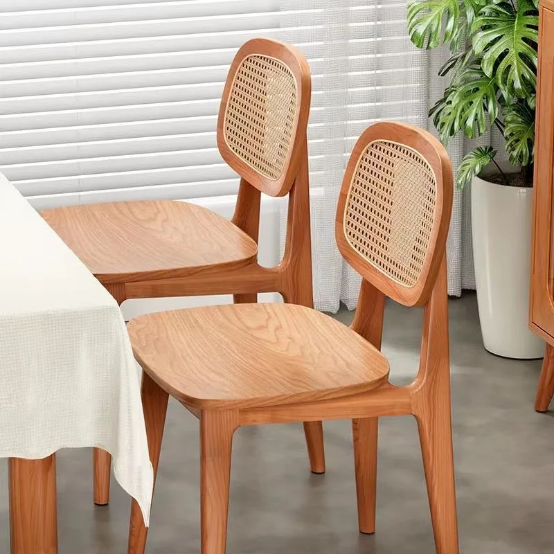 

Rattan Vanity Dining Chair Patio Table Retro Outdoor Ergonomic Dining Chair Design Wood Chaises De Salon Chaise Home Furniture