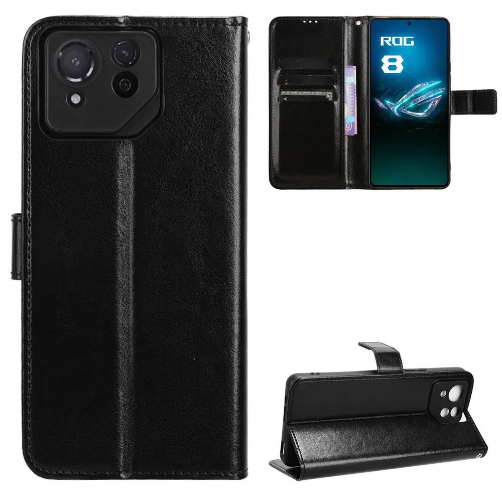 Per Asus Rog Phone 8 Case Luxury Flip Pu Leather Wallet Lanyard Stand Case Per Asus Rog Phone 8 Pro Rog8 Phone Bag