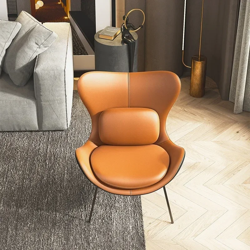 Wingback Lounge Living Room Chair Luxury Leather Armchair Waterproof Living Room Chair Floor Adults Muebles Household Items